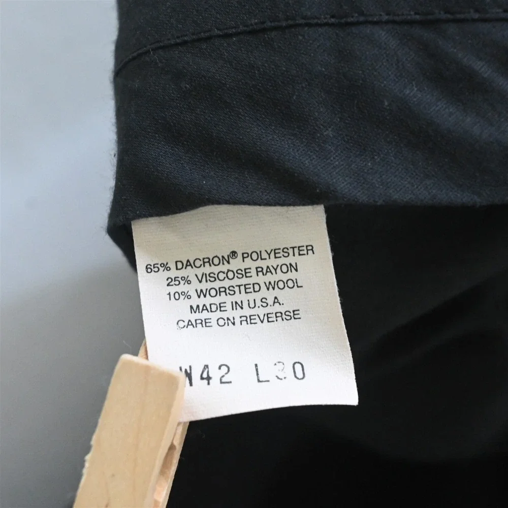 Vtg Levi's 38x29 Black USA Made Black Pleated Cuffed Mens Dress Pants‎